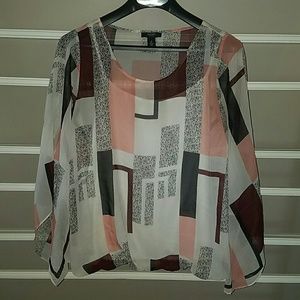 Sheer blouse with attached tank